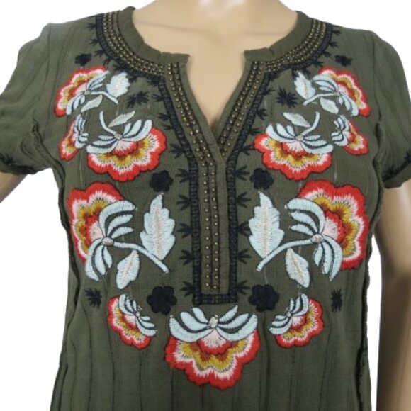 Anthropologie Akemi + Kin Embroidered Boho Shirt - Picture 2 of 5